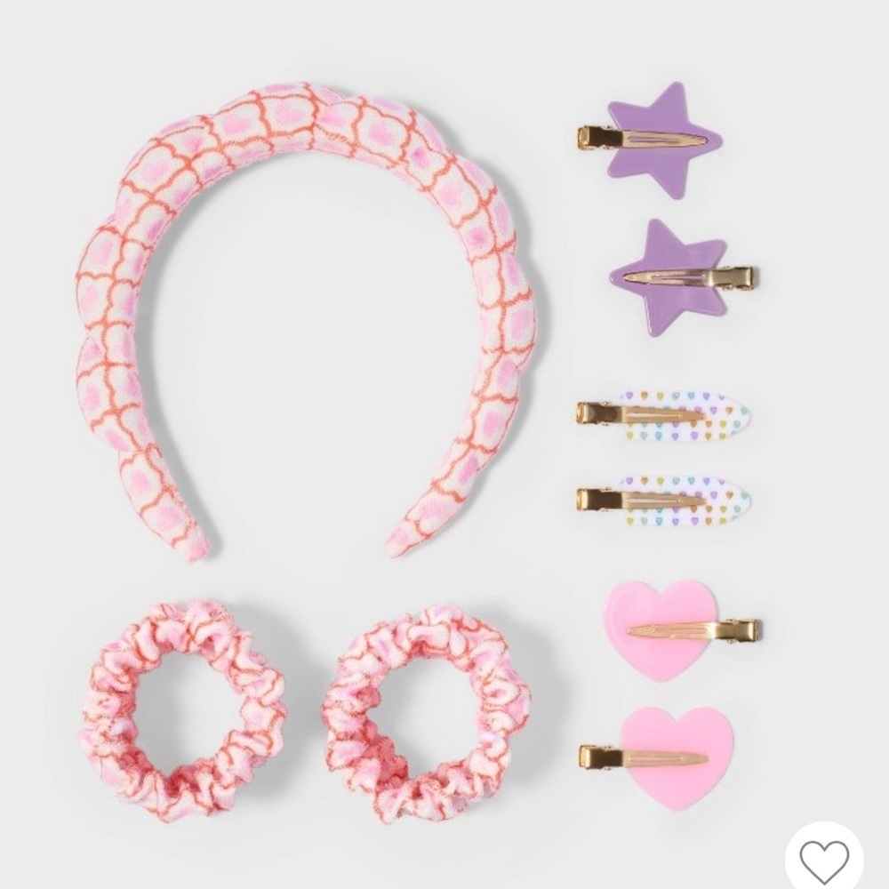 NWT Roller Rabbit x Target Hair Accessories Set Pink Hearts
